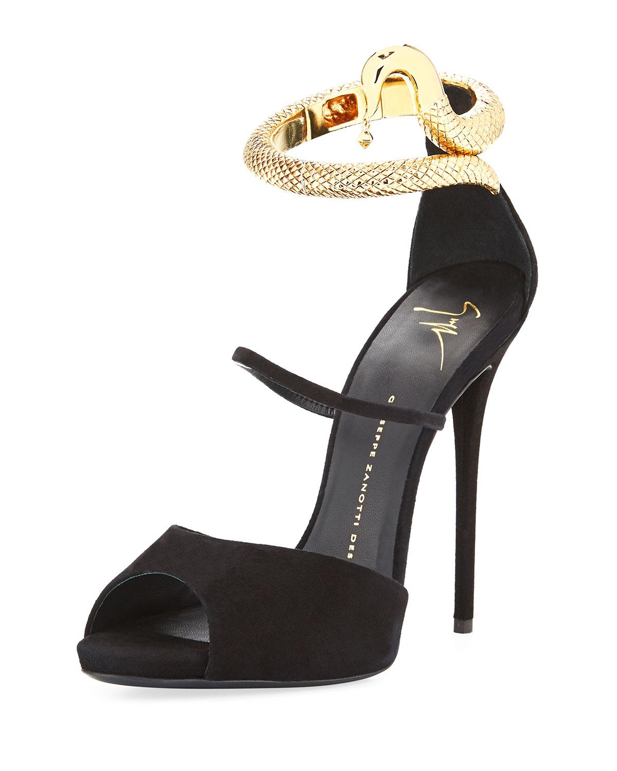 giuseppe zanotti snake strap heels