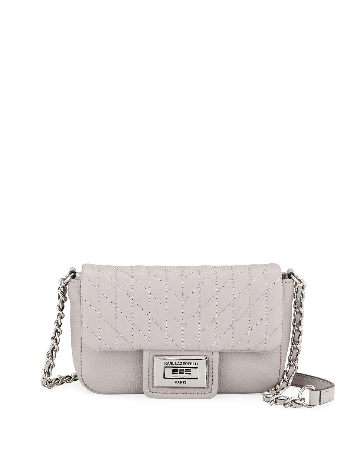 Karl Lagerfeld Agyness Quiltedleather Crossbody Bag Save 25 Lyst