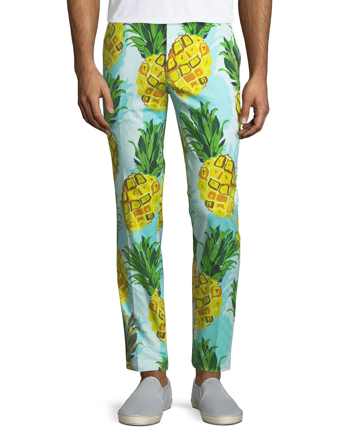 Lyst - Mr Turk Clyde Geometric Pineapple-print Slim Pants in Green for Men