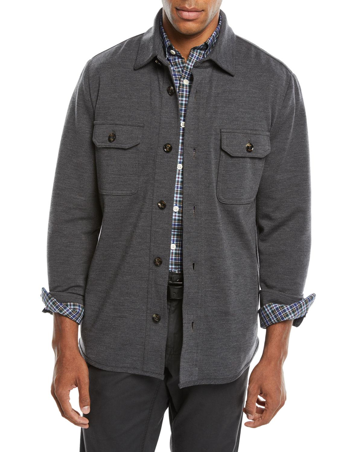 Peter Millar Men's Featherweight Journeyman Wool Utility Jacket in Dark Gray (Gray) for Men - Lyst