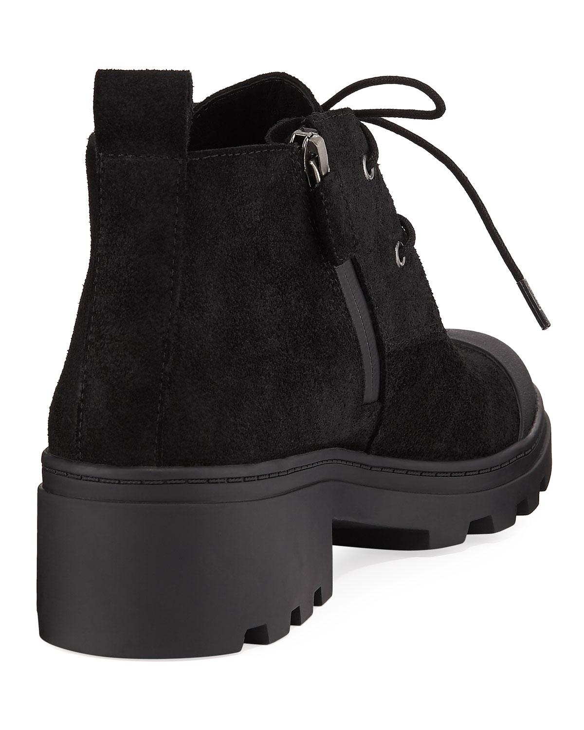 Eileen Fisher Suede Reese Lace-up Booties in Dark Gray (Gray) - Lyst