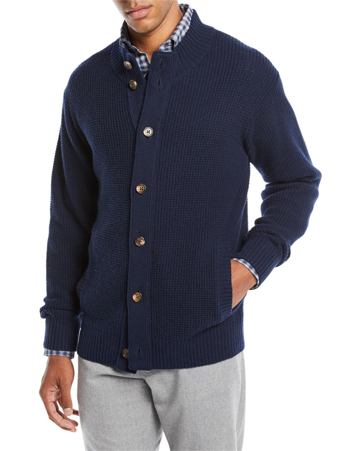 Lyst - Peter Millar Men's Button-front Wool-blend Cardigan in Blue for Men