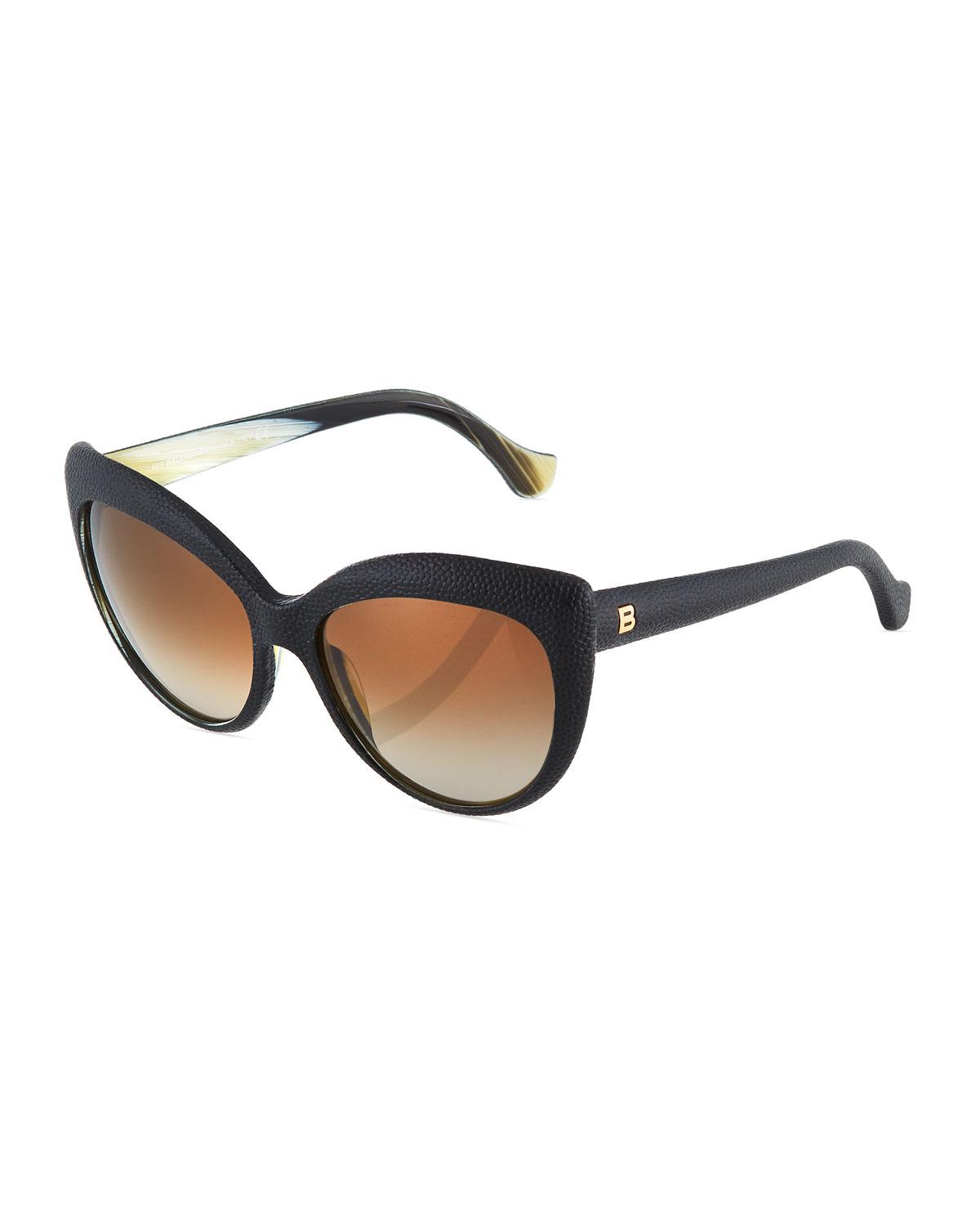 Balenciaga Cateye Acetate Sunglasses in Black Lyst