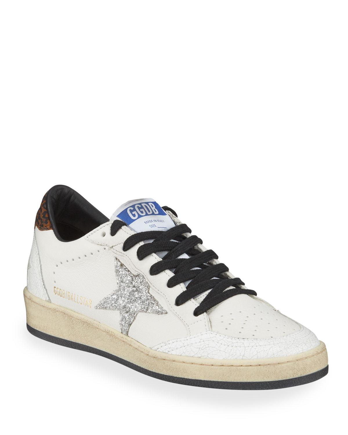 Golden Goose Deluxe Brand Ball Star Lace-up Distressed Leather Sneakers
