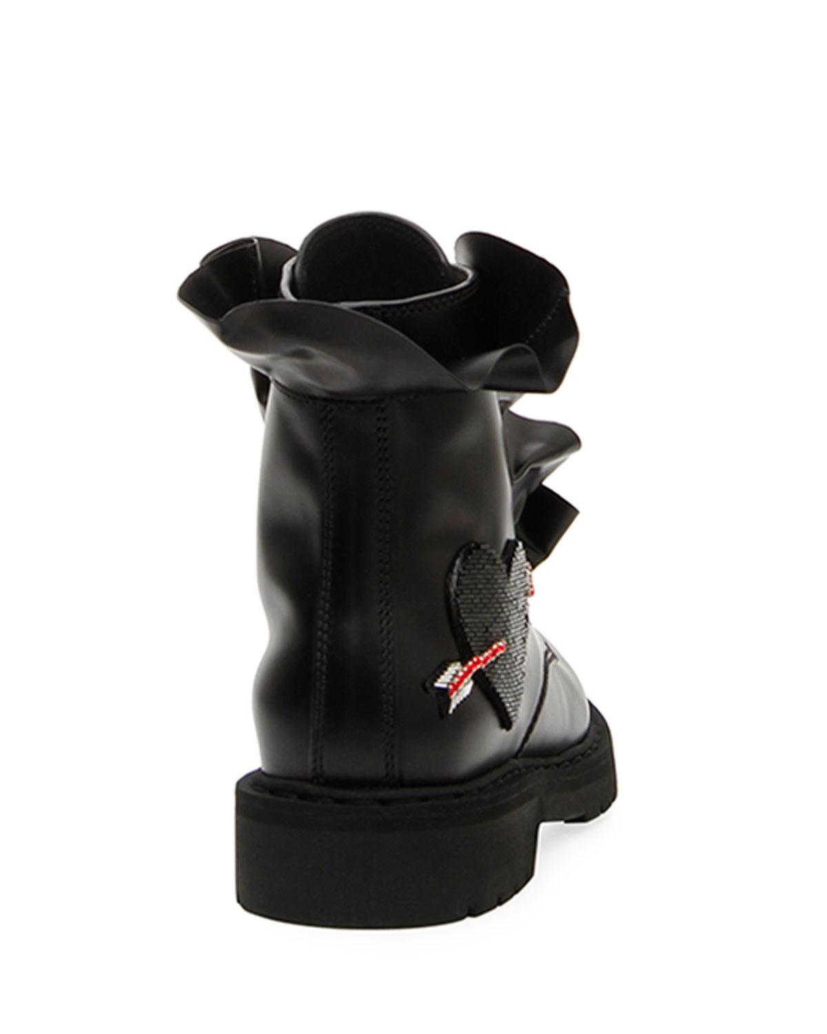 valentino ruffle combat boots