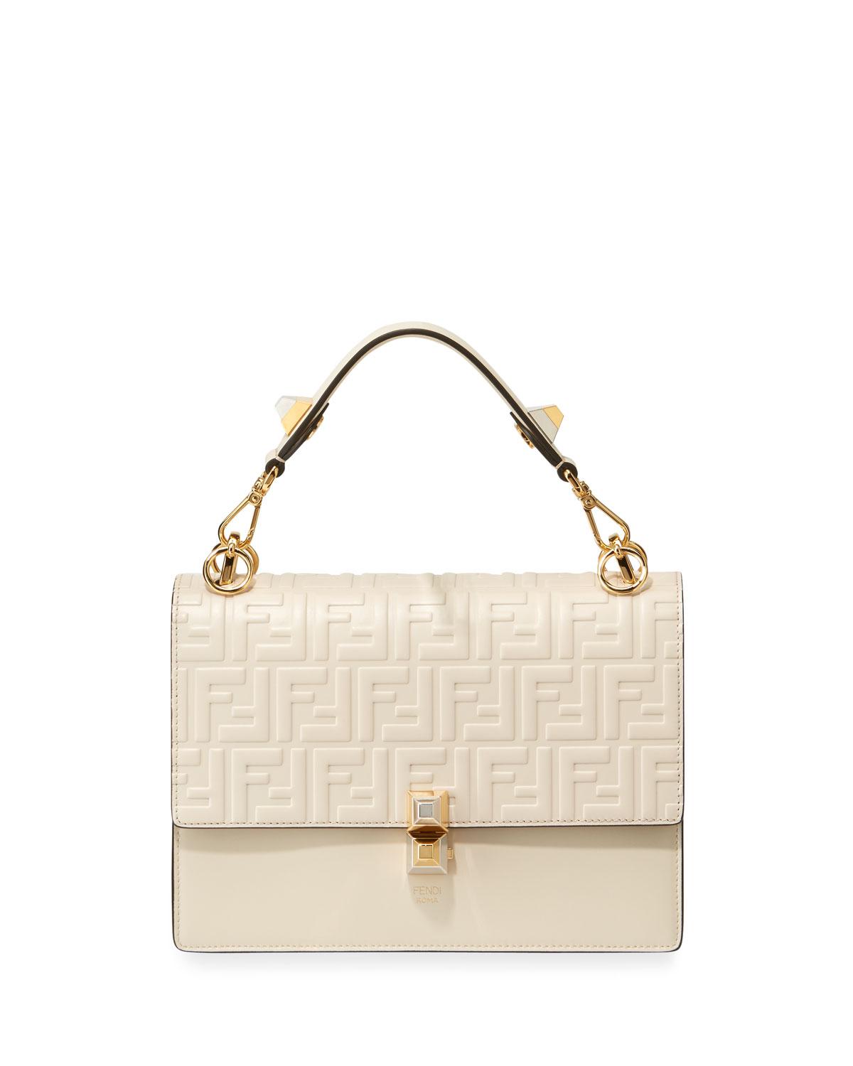 fendi kan i ff embossed shoulder bag