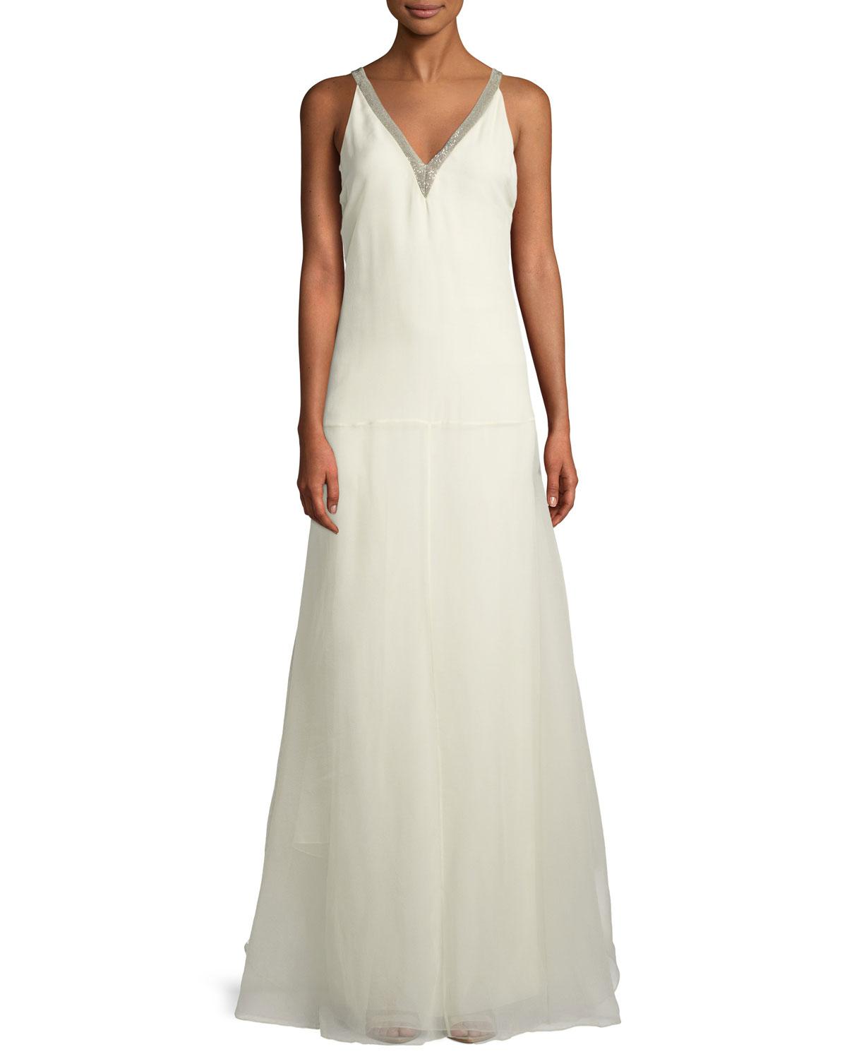 drop waist evening gown