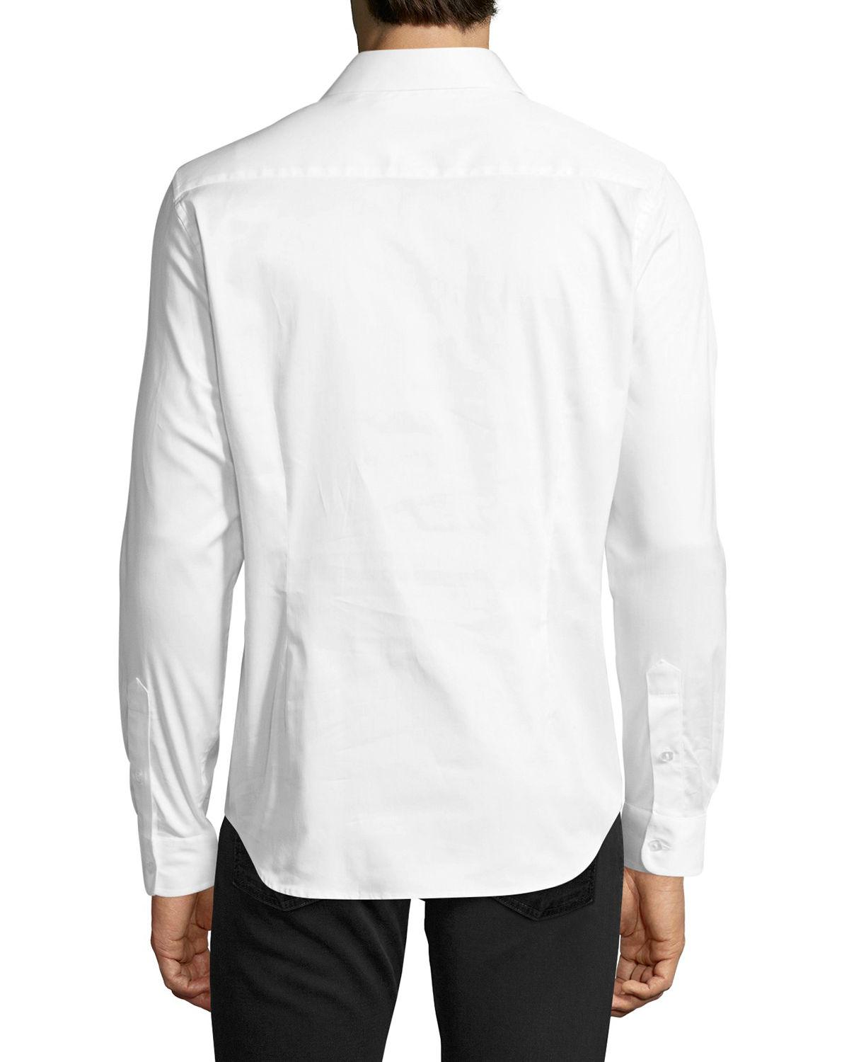 Karl Lagerfeld Cotton Contrast-front Woven Shirt in White for Men - Lyst