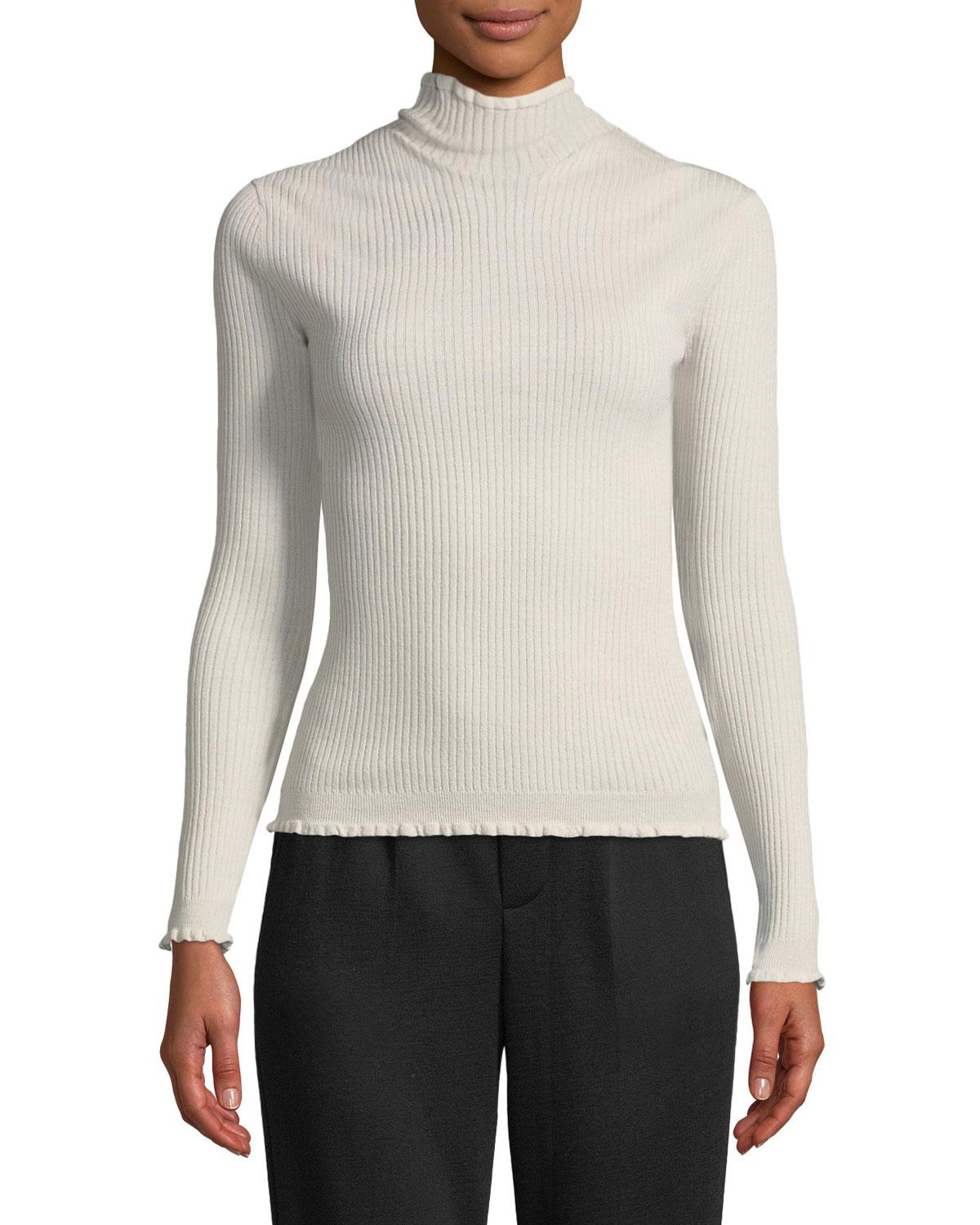 White lettuce edge turtleneck Clearance