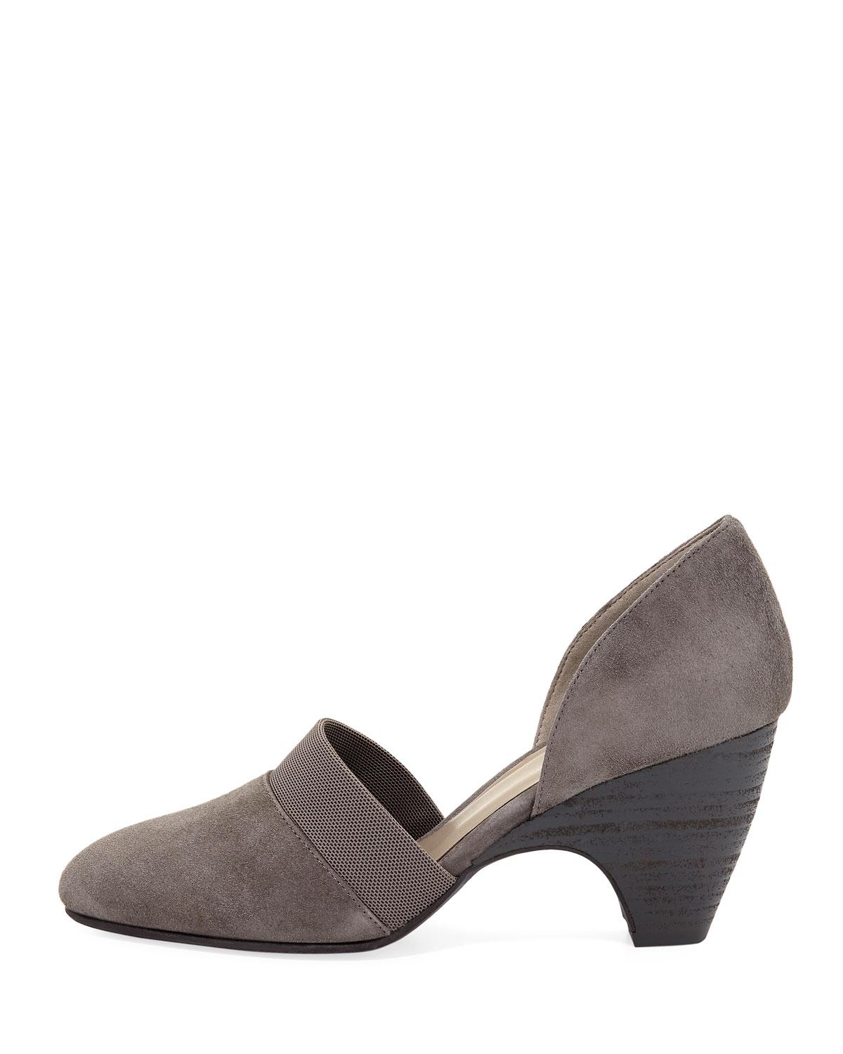 Eileen Fisher Bailey Suede D'orsay Pumps in Black - Lyst