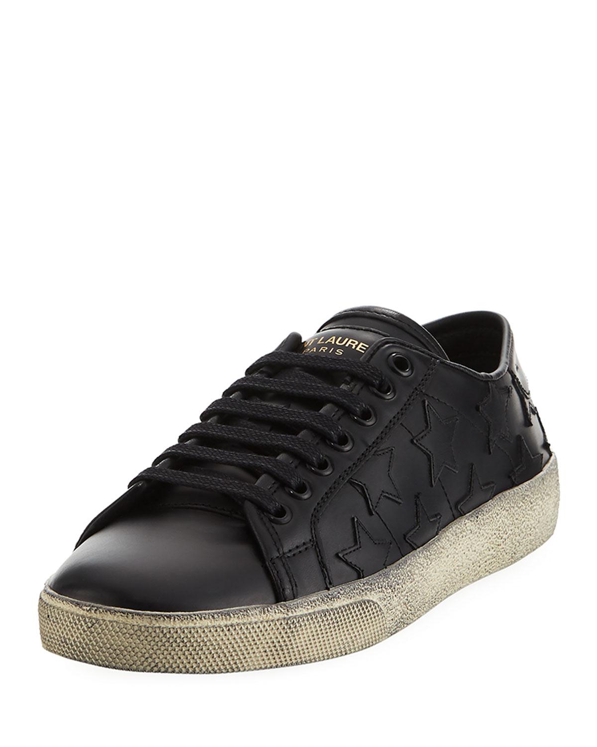 black and red saint laurent sneakers