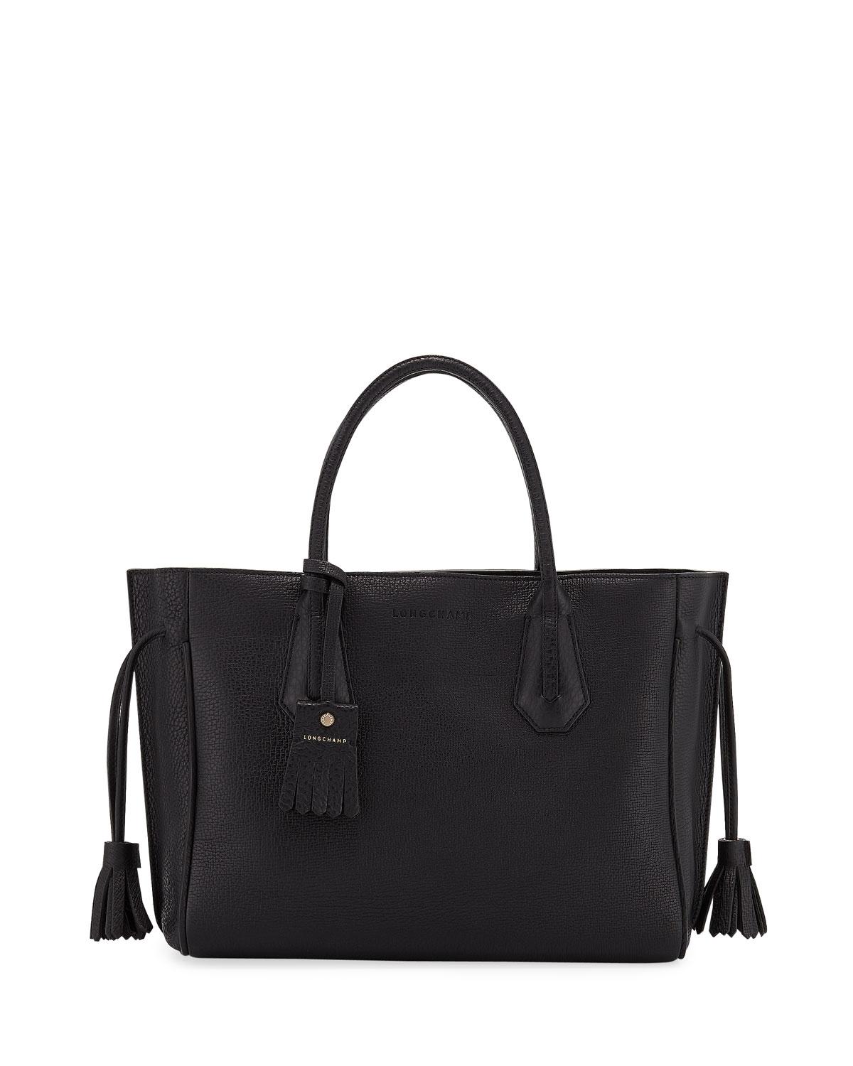 Longchamp Penelope Medium Calf Leather Tote Bag in Black Lyst