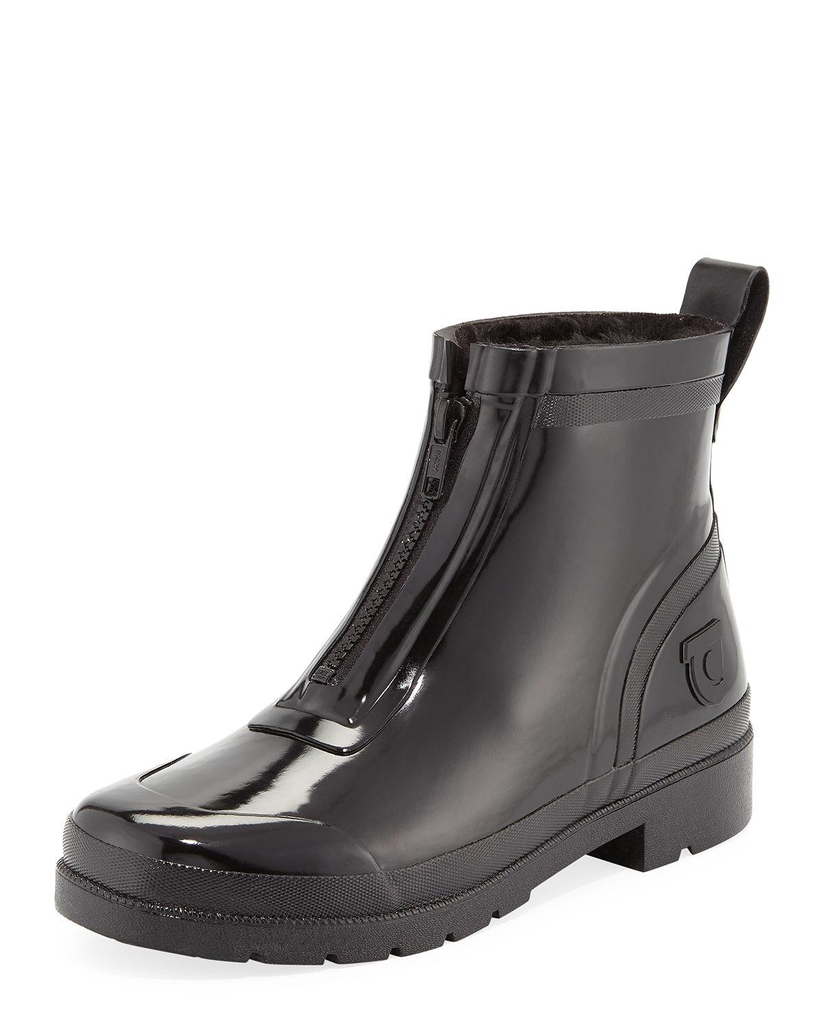 short black rain booties