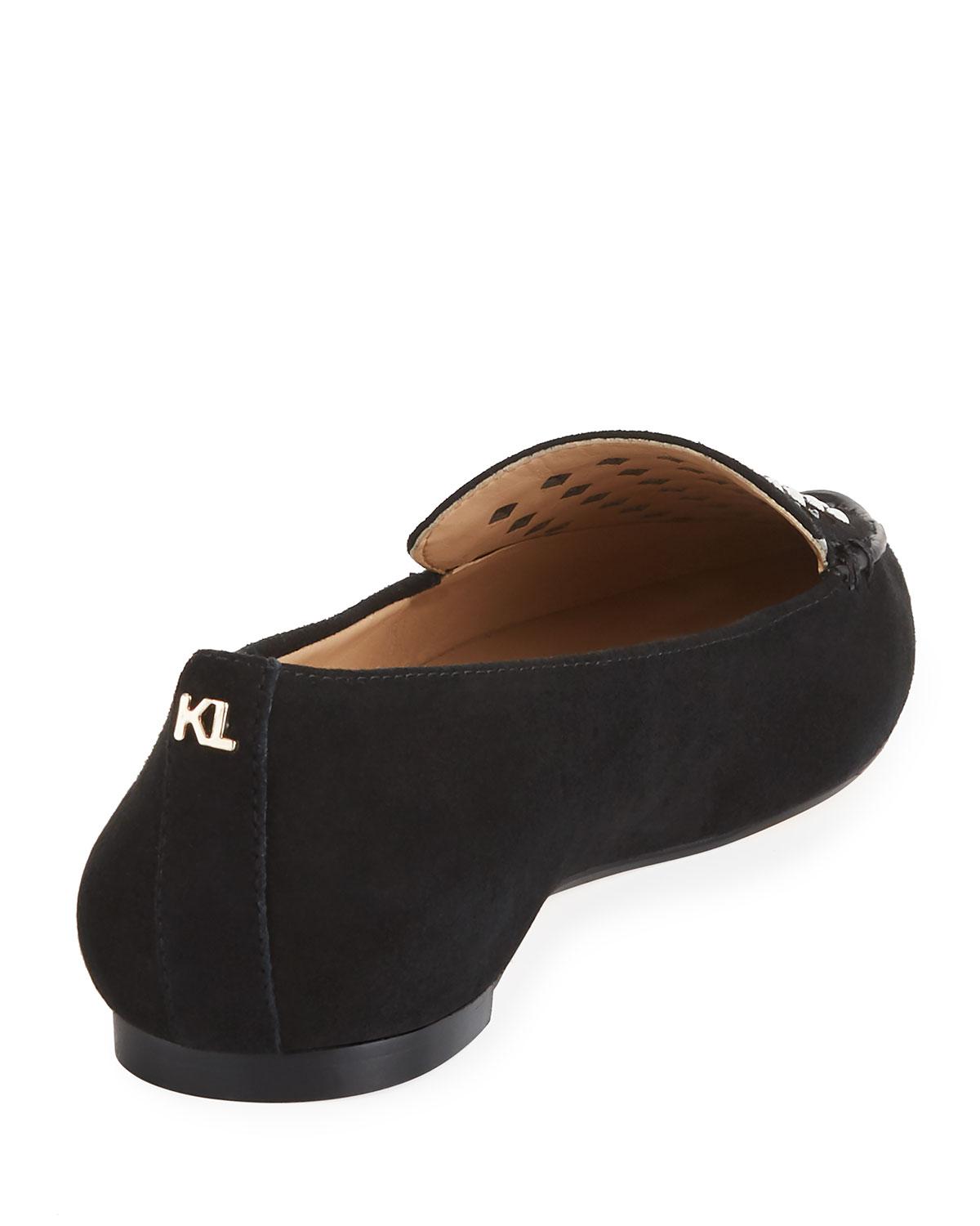 studded suede loafers