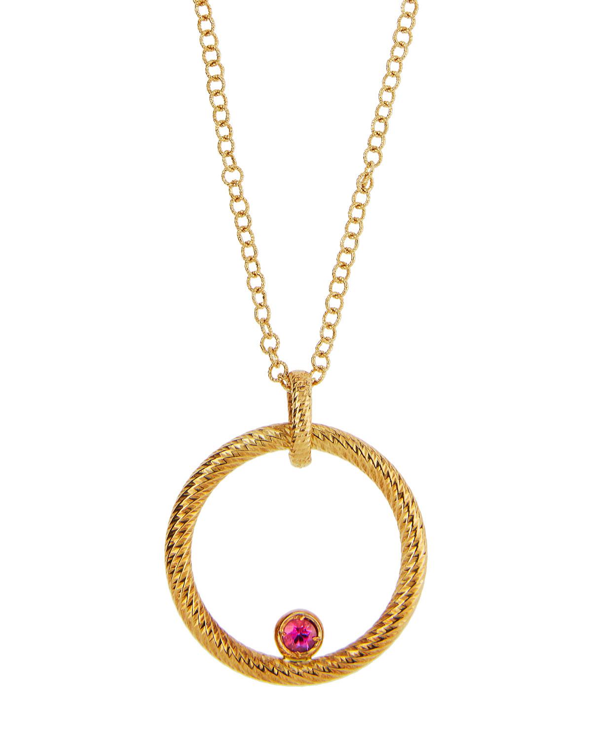 Lyst - Roberto Coin 18k Round Synthetic Ruby Pendant Necklace in Red