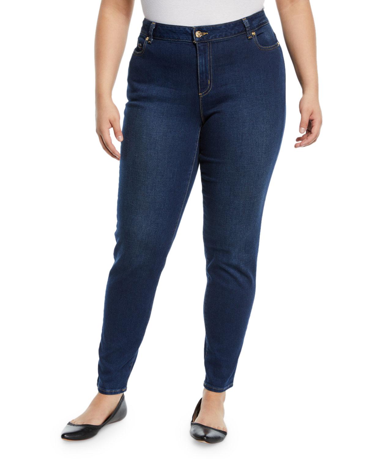 MICHAEL Michael Kors Denim Izzy Skinny Jeans Plus Size in Dark Blue ...