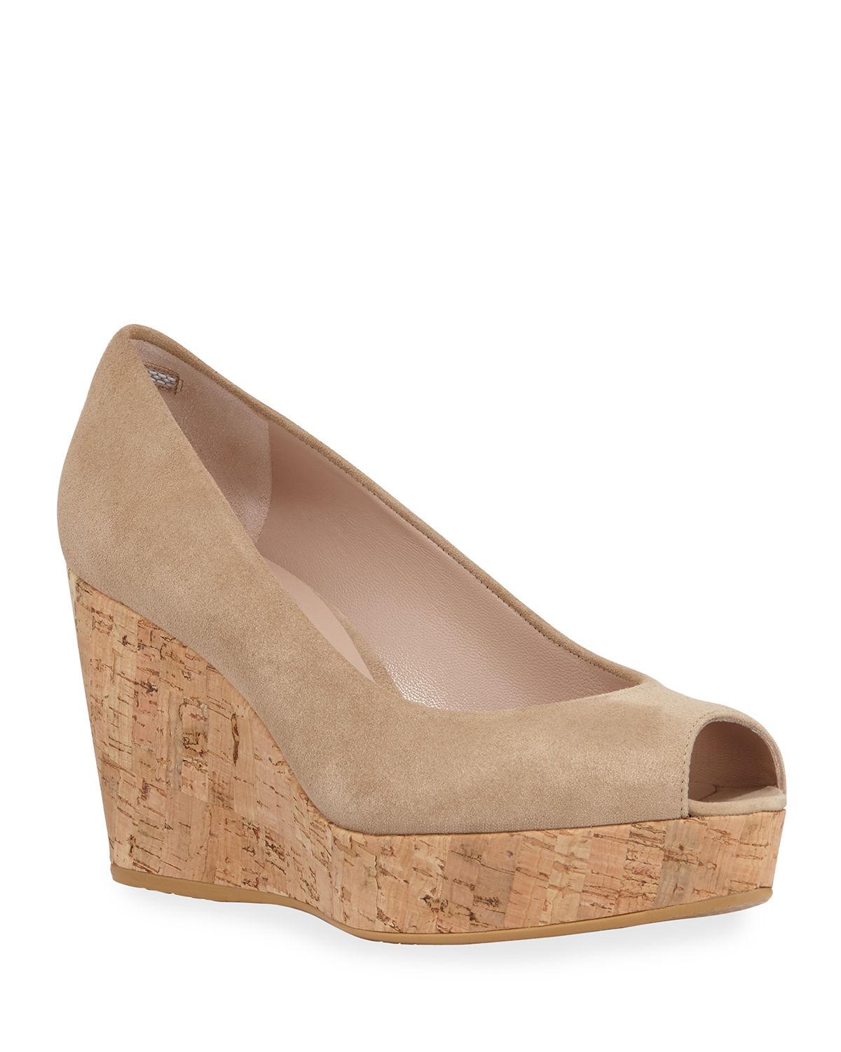 Stuart Weitzman Anna Suede Peep-toe 