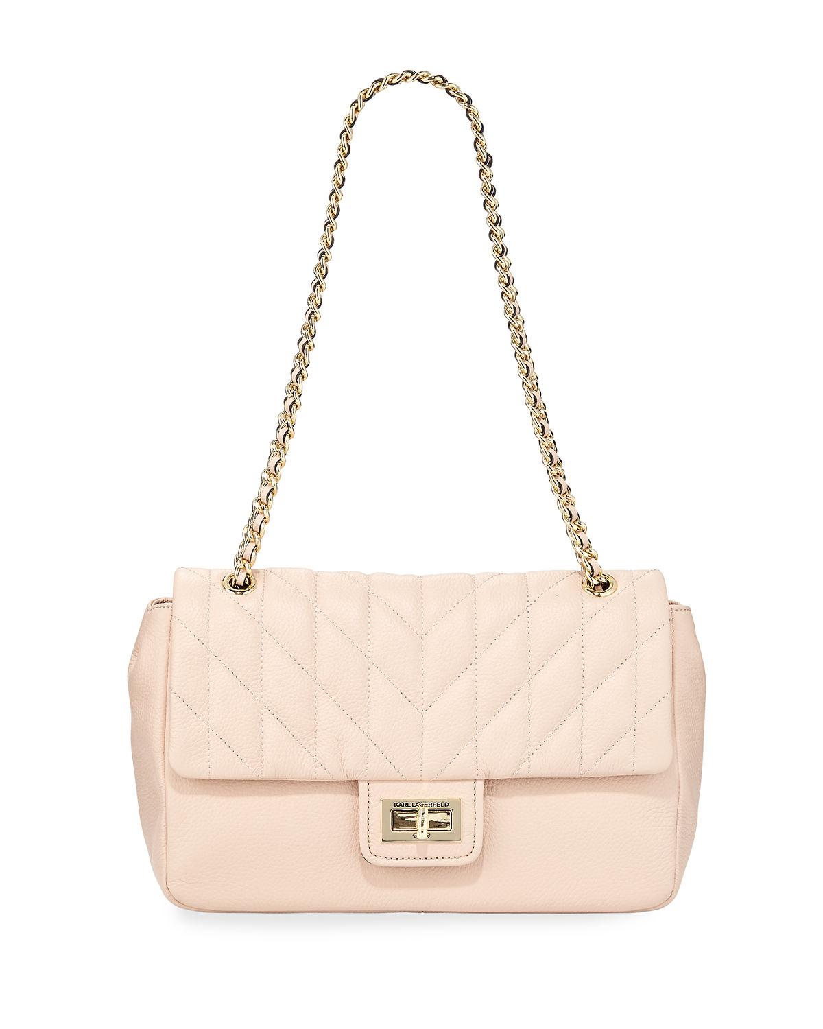 Karl Lagerfeld Agyness Quilted Leather Shoulder Bag - Lyst