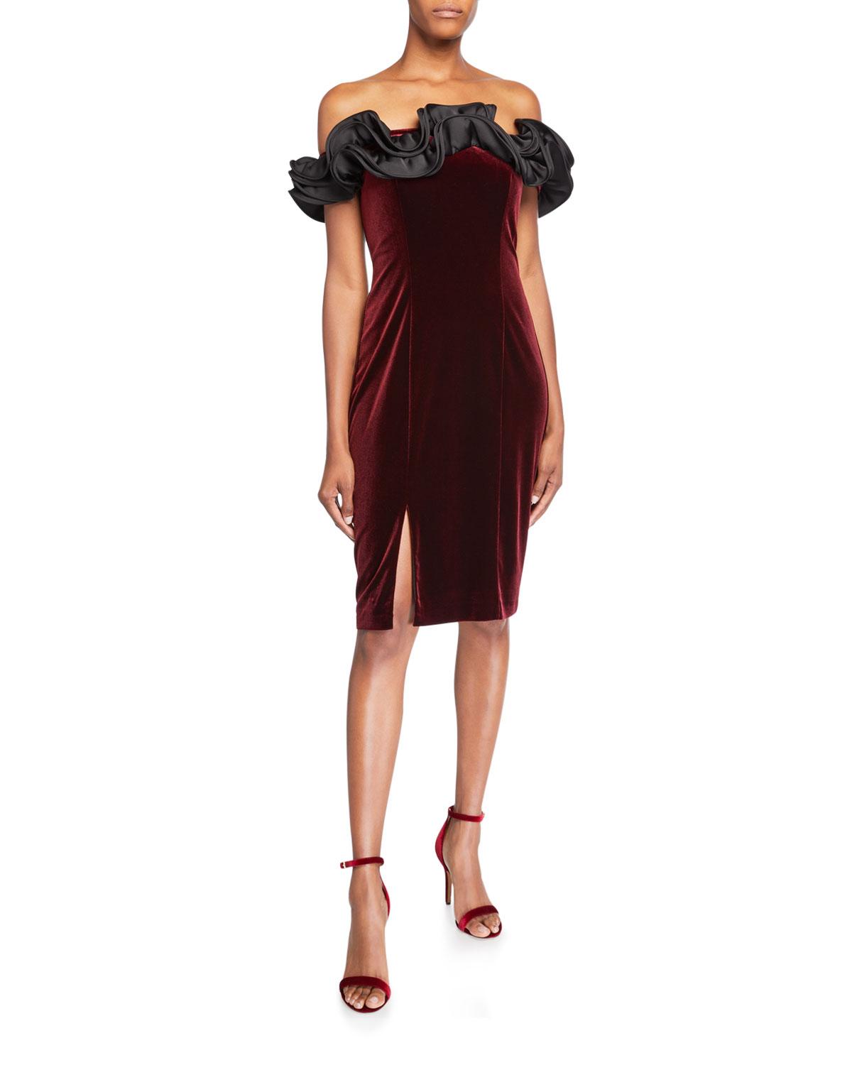 aidan mattox off the shoulder gown
