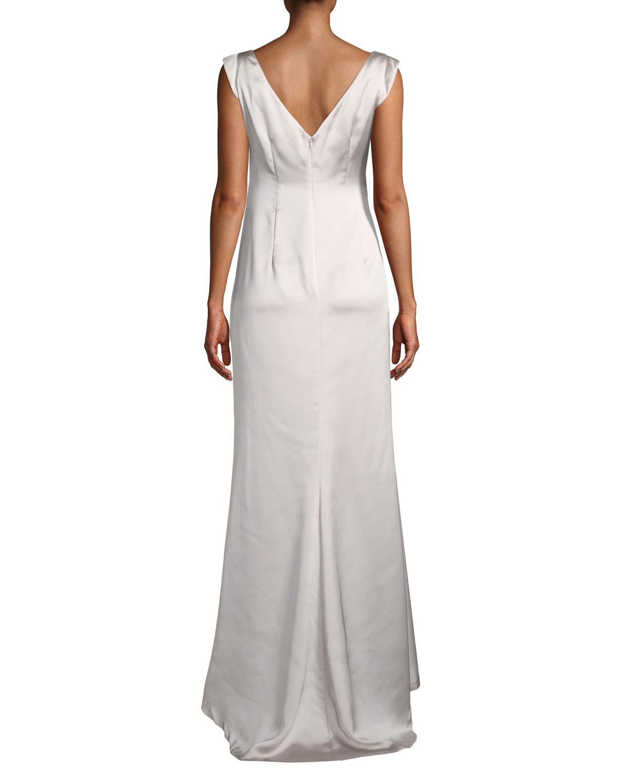 laundry by shelli segal ruched satin gown