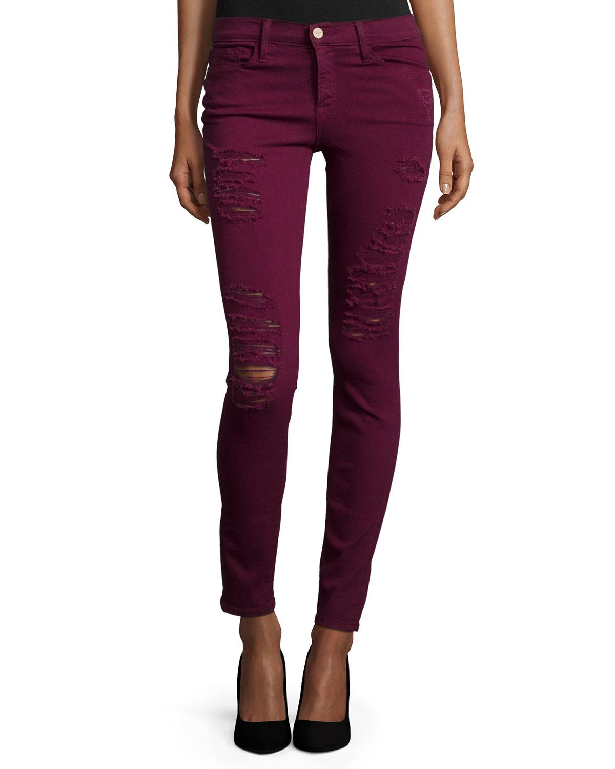 dark green ripped jeans