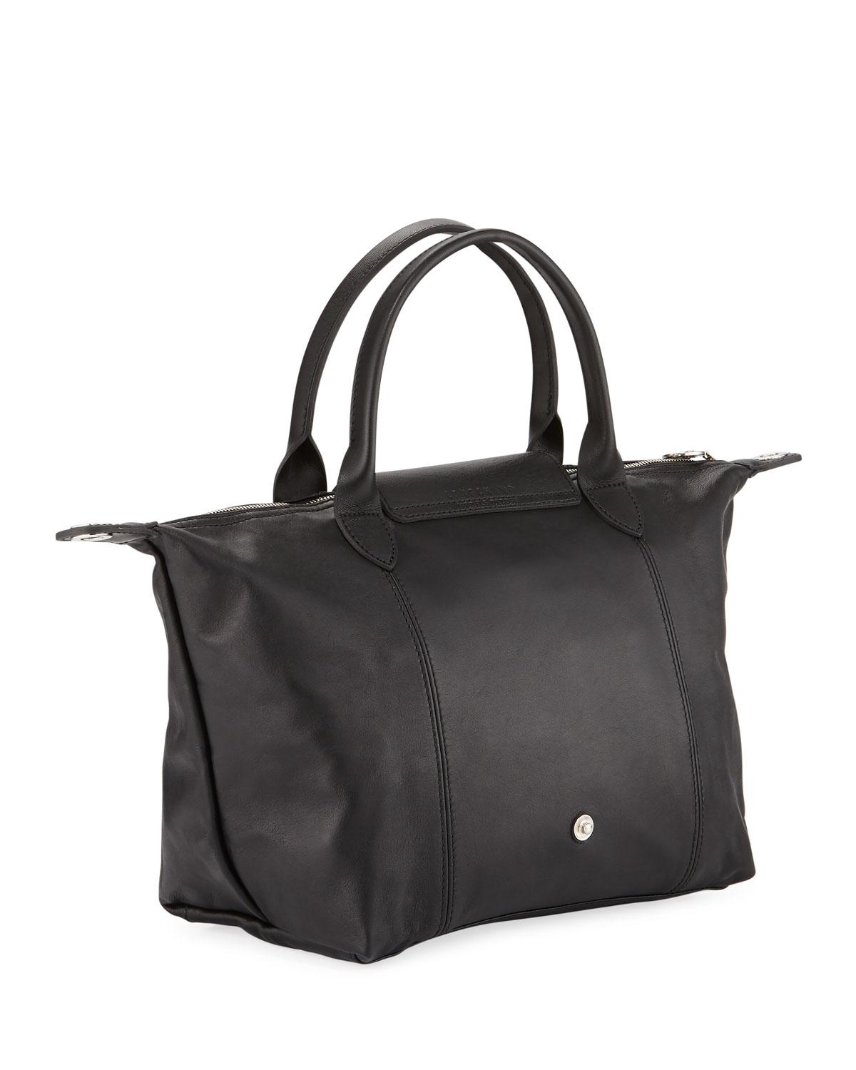 Longchamp Le Pliage Cuir Small Leather Tophandle Bag With Strap in Black Lyst