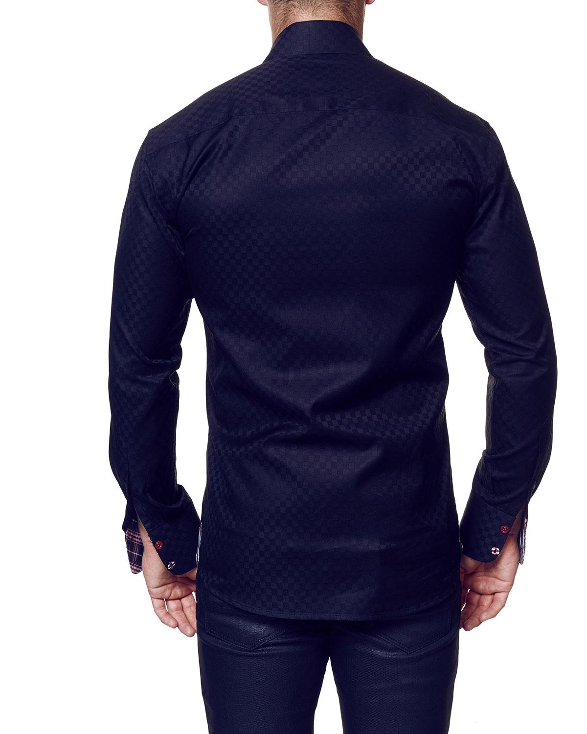 Maceoo Cotton Shaped-fit Panam Long-sleeve Dress Shirt Black for Men - Lyst