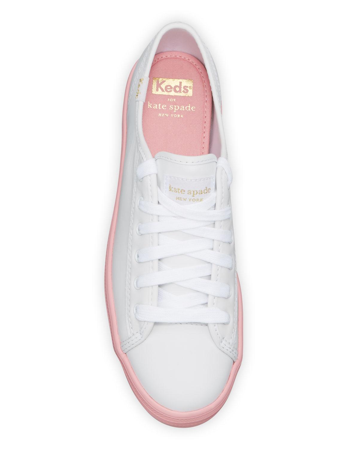 Keds X Kate Spade Triple Kick Leather Sneakers in White Pink (White) - Lyst