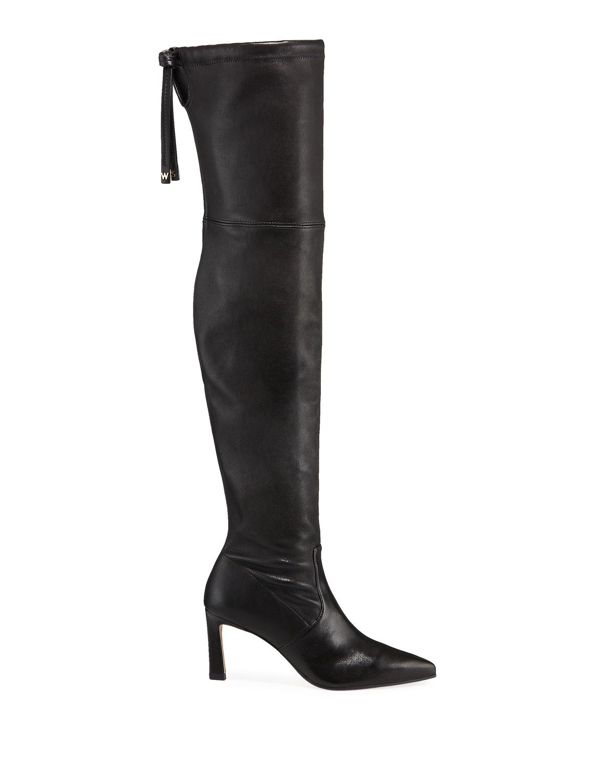 Stuart Weitzman Natalia 75mm Leather Over-the-knee Boots in Black - Lyst