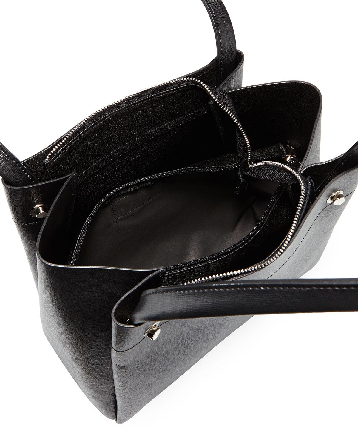 Neiman Marcus Saffiano Leather Tote Bag in Black - Lyst