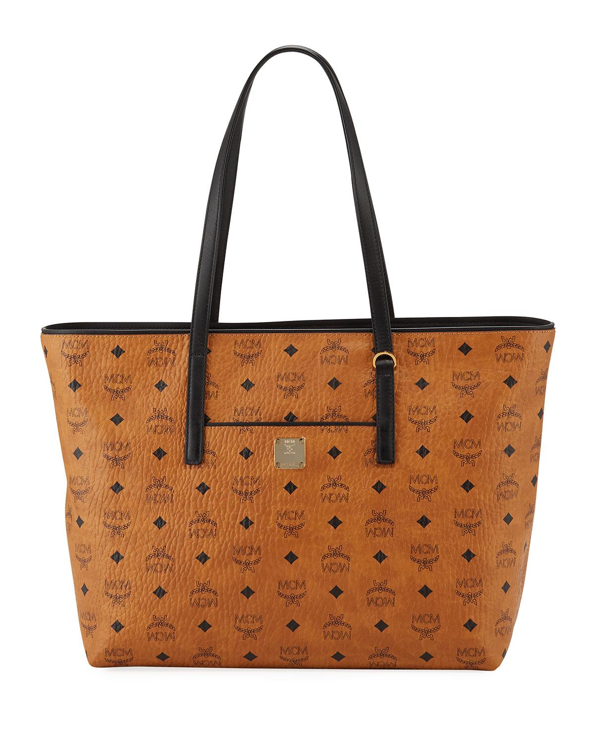 MCM Canvas Anya Medium Shopper Tote Bag - Lyst