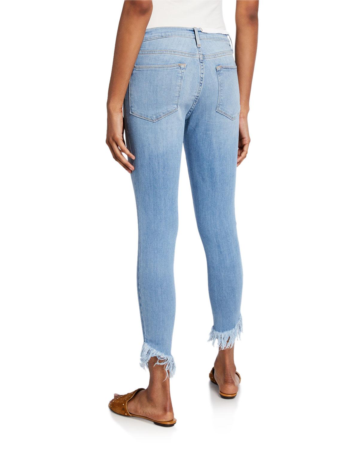 shredded hem jeans