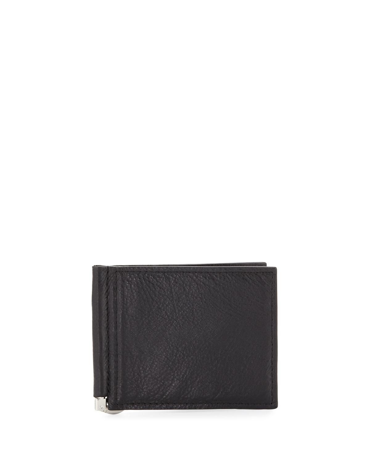 Neiman Marcus Leather Money-clip Bi-fold Wallet in Black for Men - Lyst
