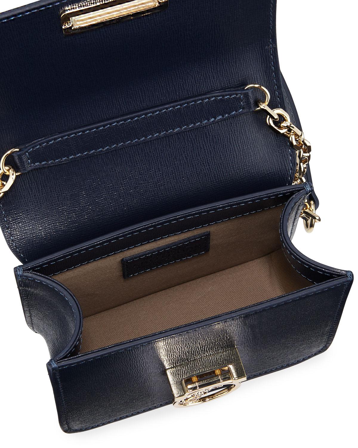 Versace Grained Leather Crossbody Bag in Navy (Blue) Lyst
