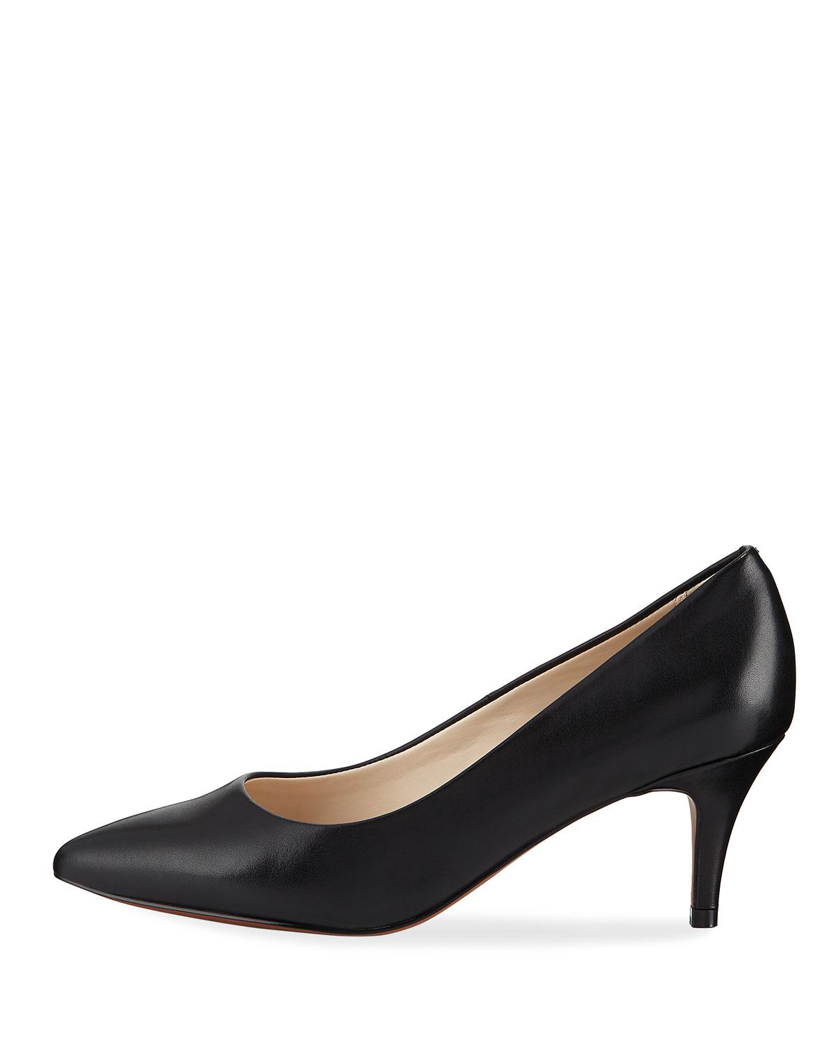 Cole Haan Harlow Mid-heel Leather Pumps in Black - Lyst