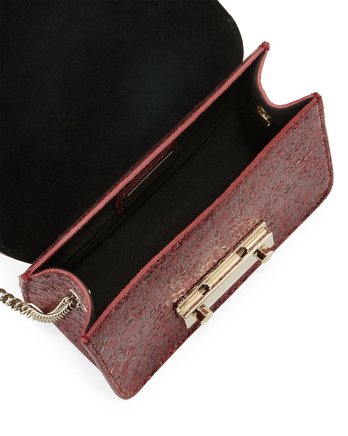 Furla Julia Mini Leather Pochette Crossbody Bag in Red - Lyst