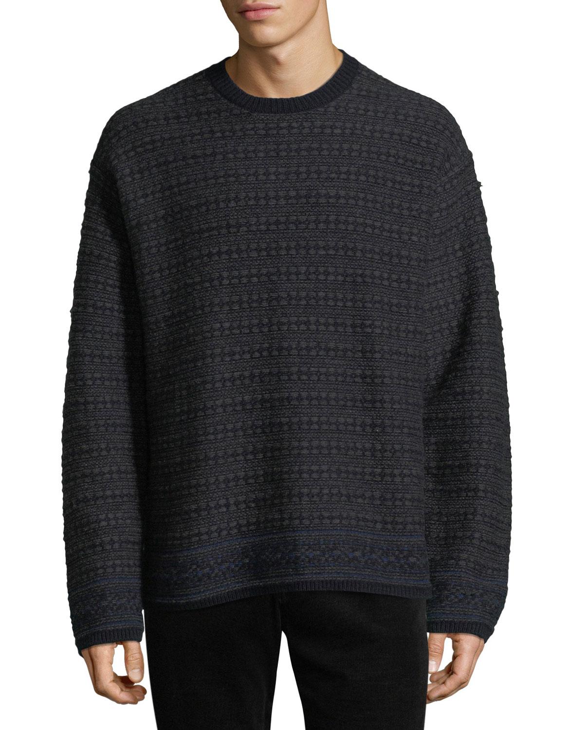 Vince Men's Reverse Fair Isle Crewneck Yak-wool Sweater for Men - Lyst