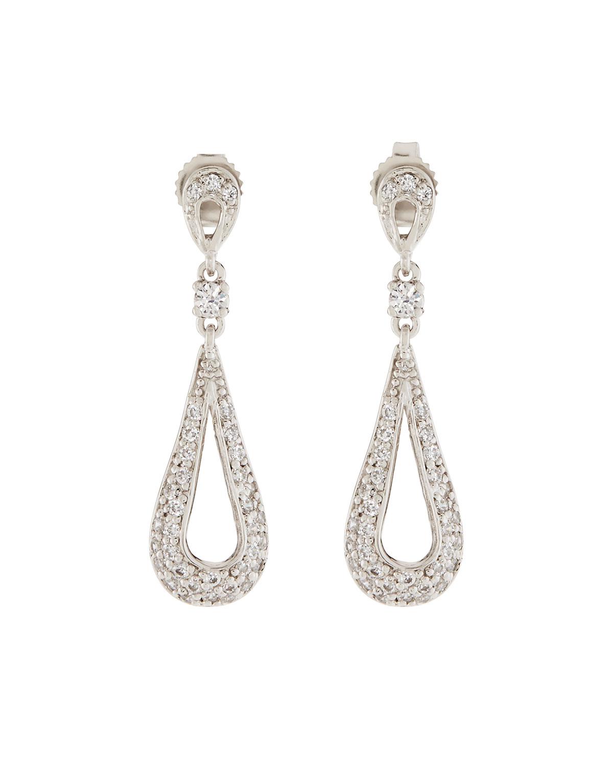 Fantasia by Deserio Pave Open Cubic Zirconia Teardrop Earrings Lyst