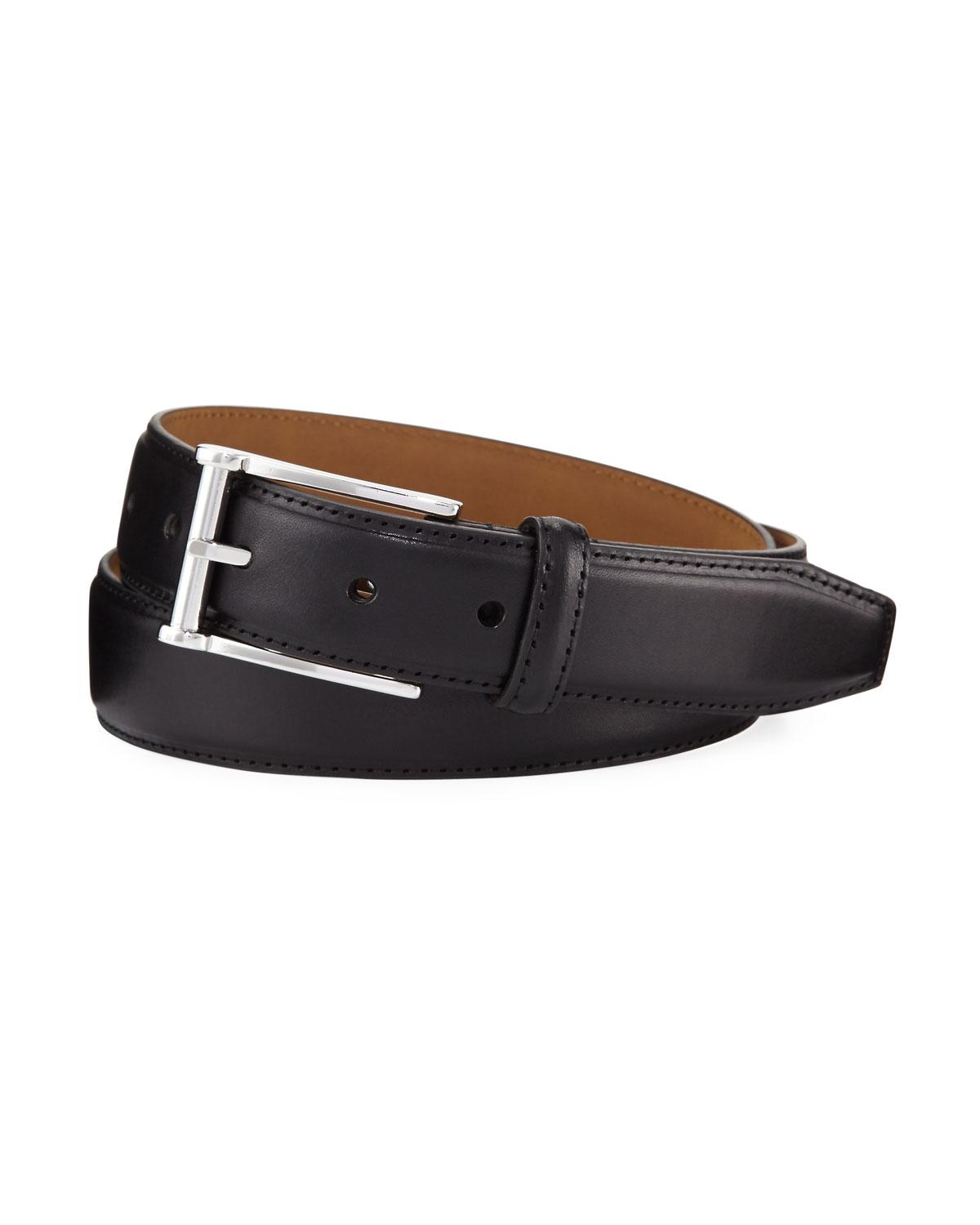Neiman Marcus Italian Leather Belt in Black for Men - Lyst