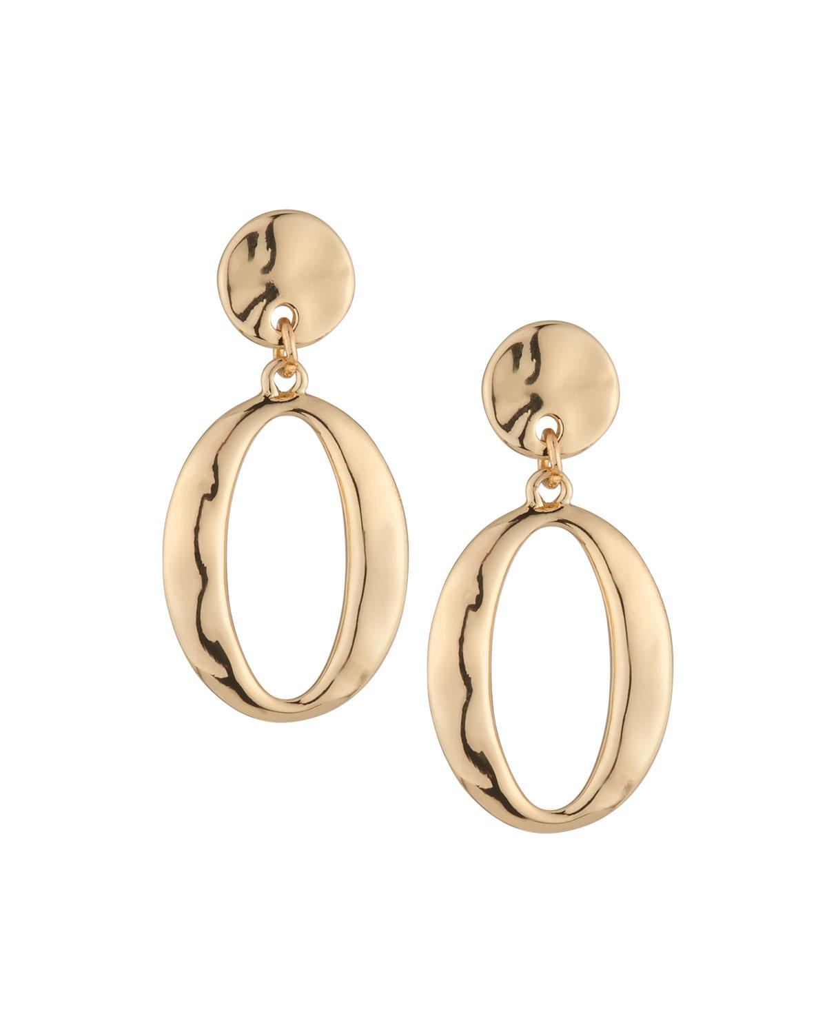 Lyst Lydell Nyc Golden Hoop Drop Earrings In Metallic Lydell Nyc Women S Metallic Golden Hoop Drop Earrings