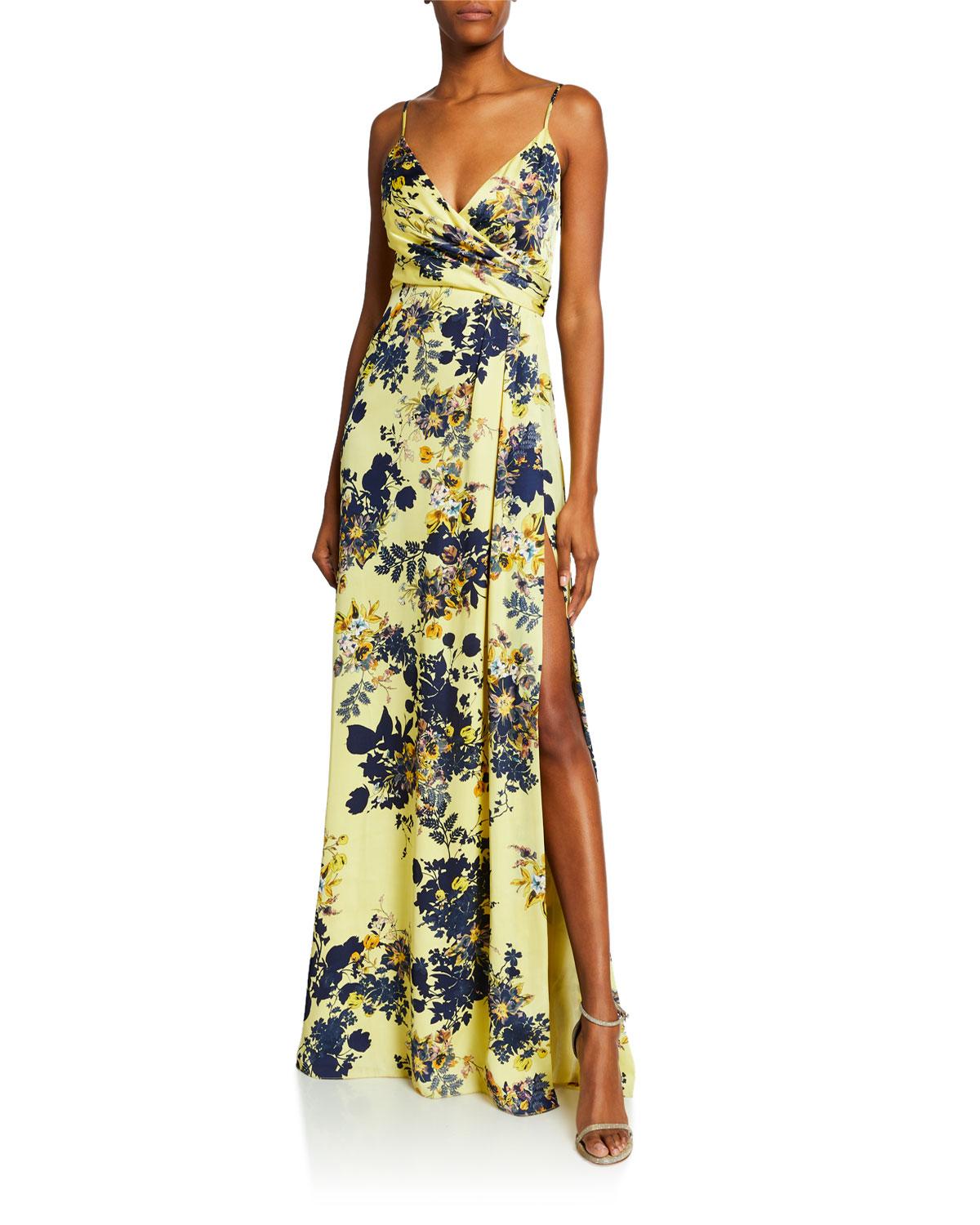 jill jill stuart yellow floral gown