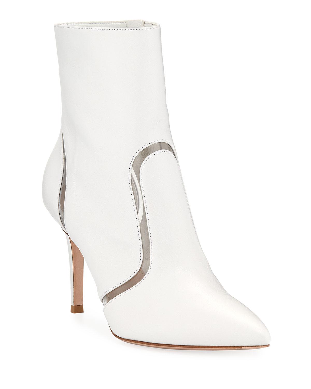white vinyl booties