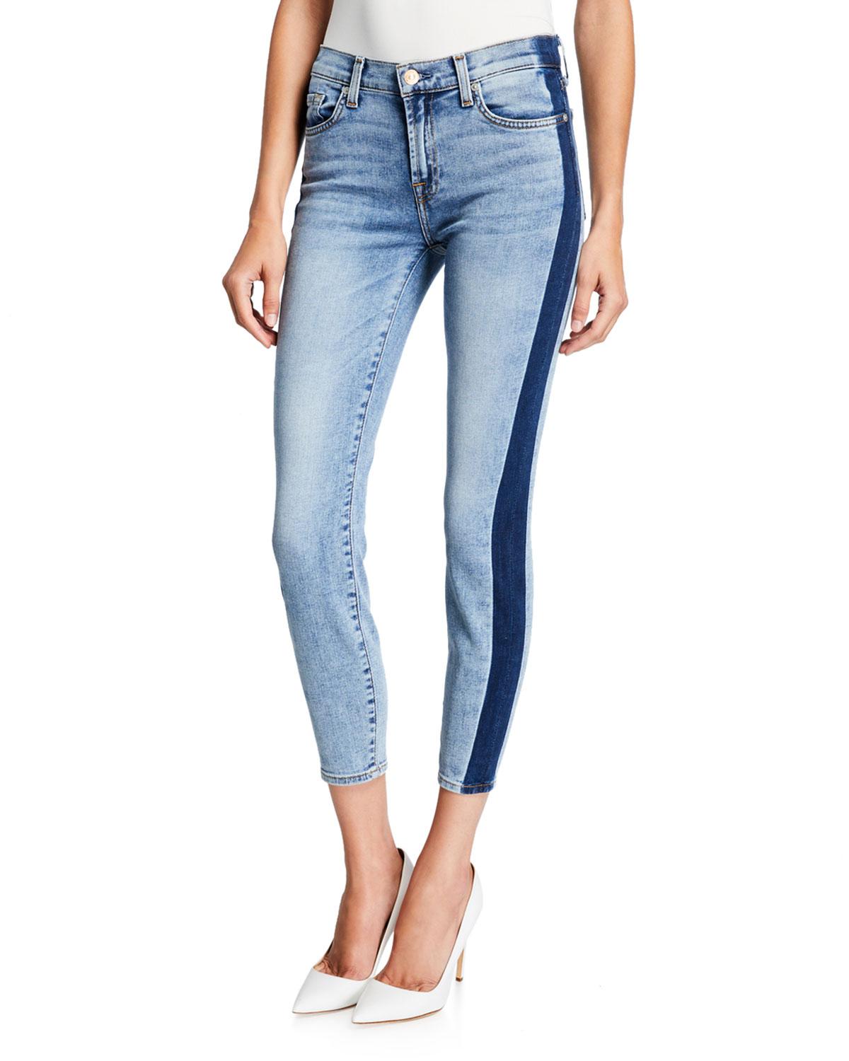 7 For All Mankind Denim Gwenevere Side-stripe Skinny Ankle Jeans in