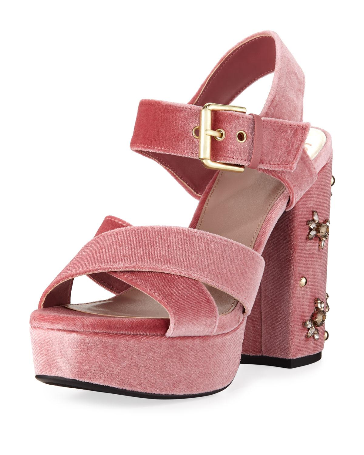 sam edelman pink velvet shoes