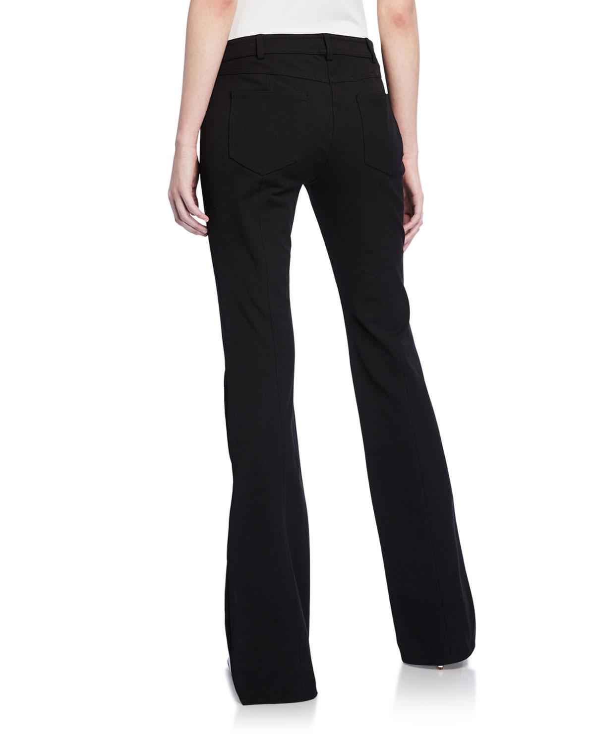 black mid rise flare jeans