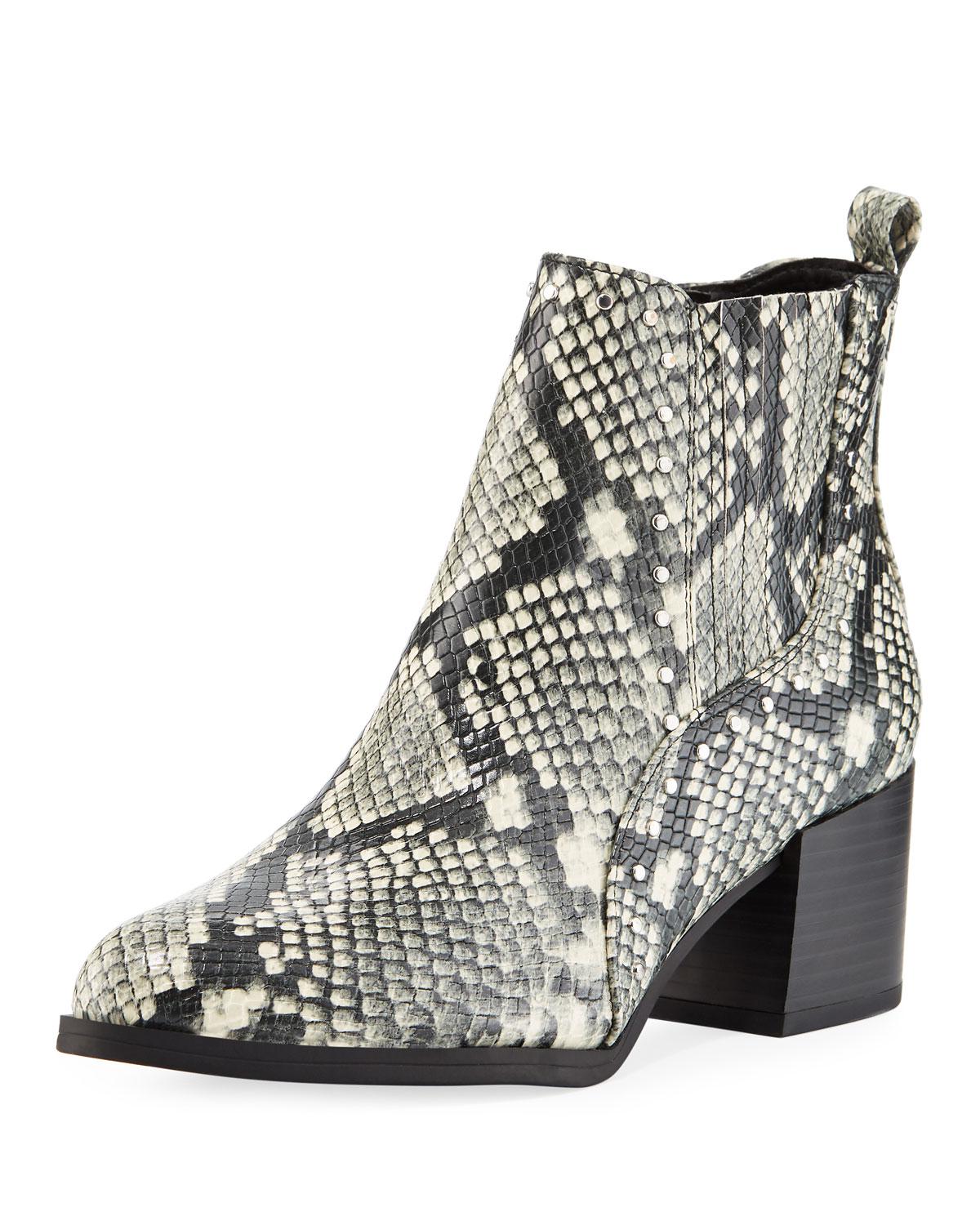 faux snakeskin booties