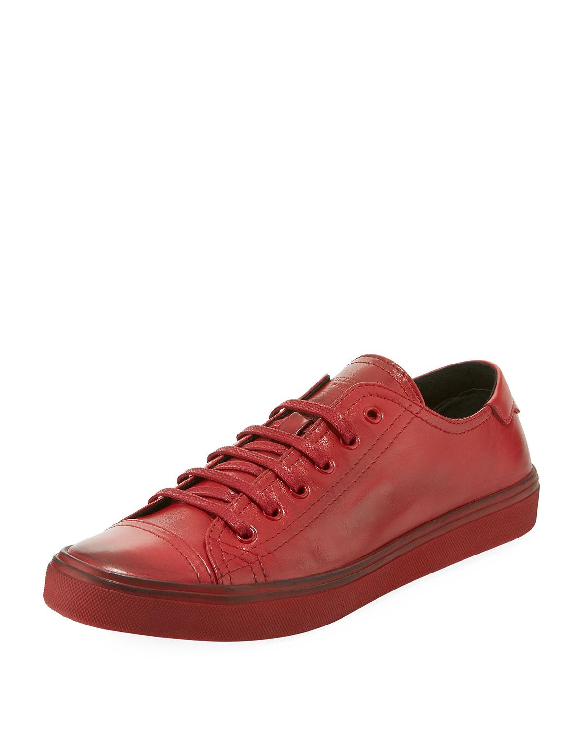 black and red saint laurent sneakers