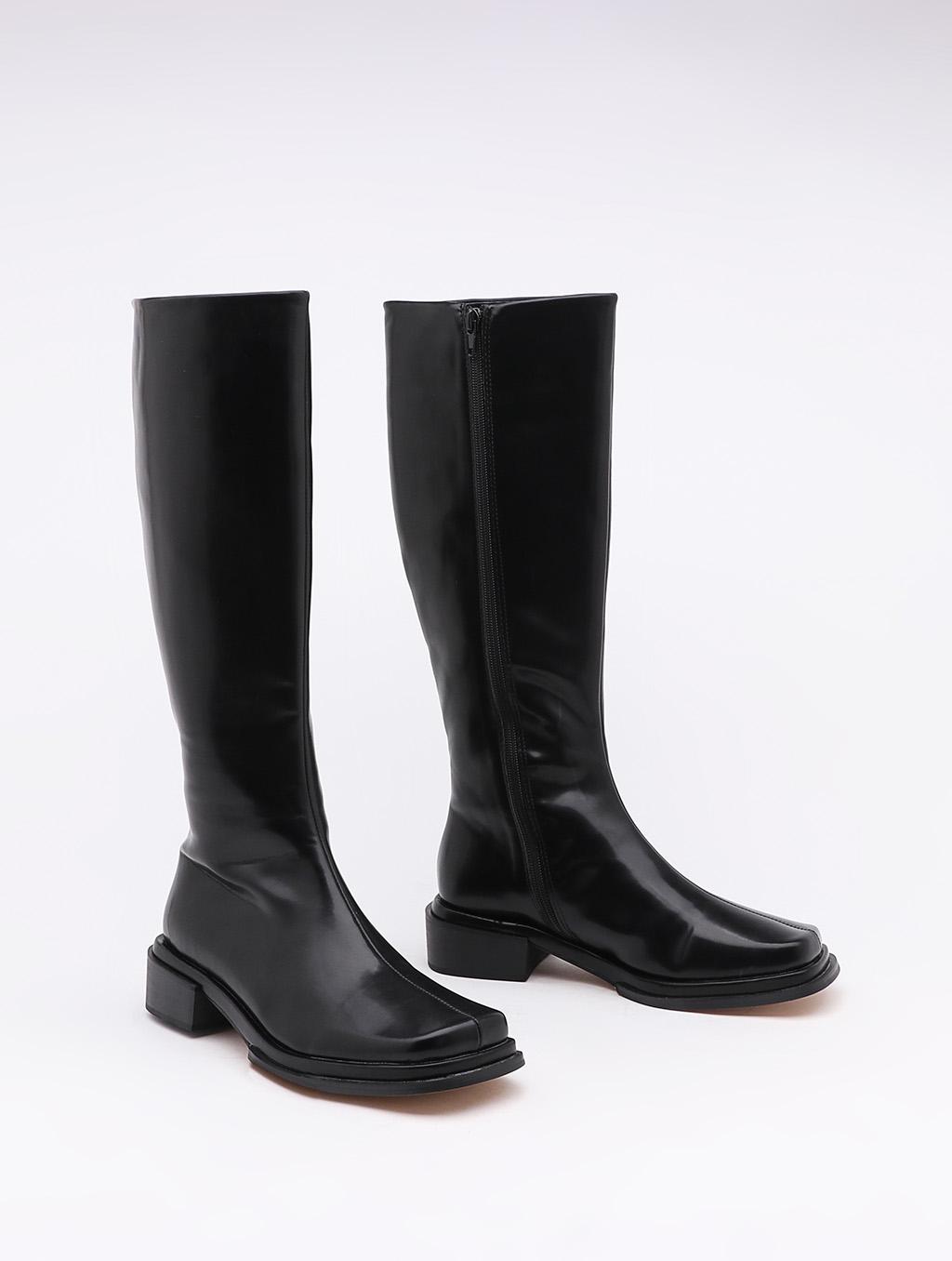 Lattelier Semi-square Knee-high Boots in Black | Lyst