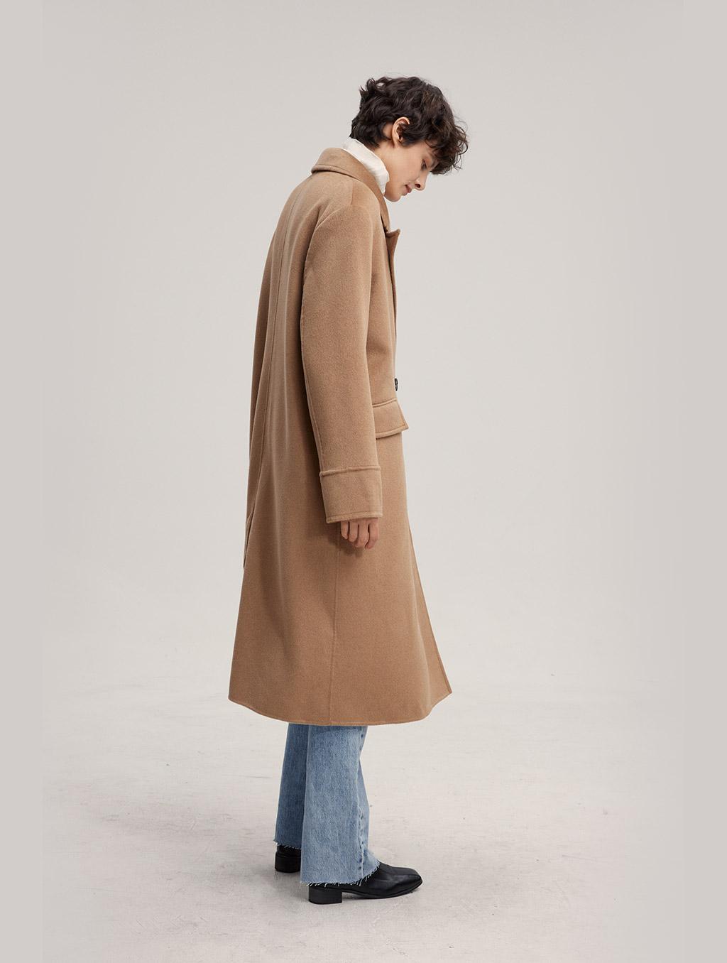 camel midi coat