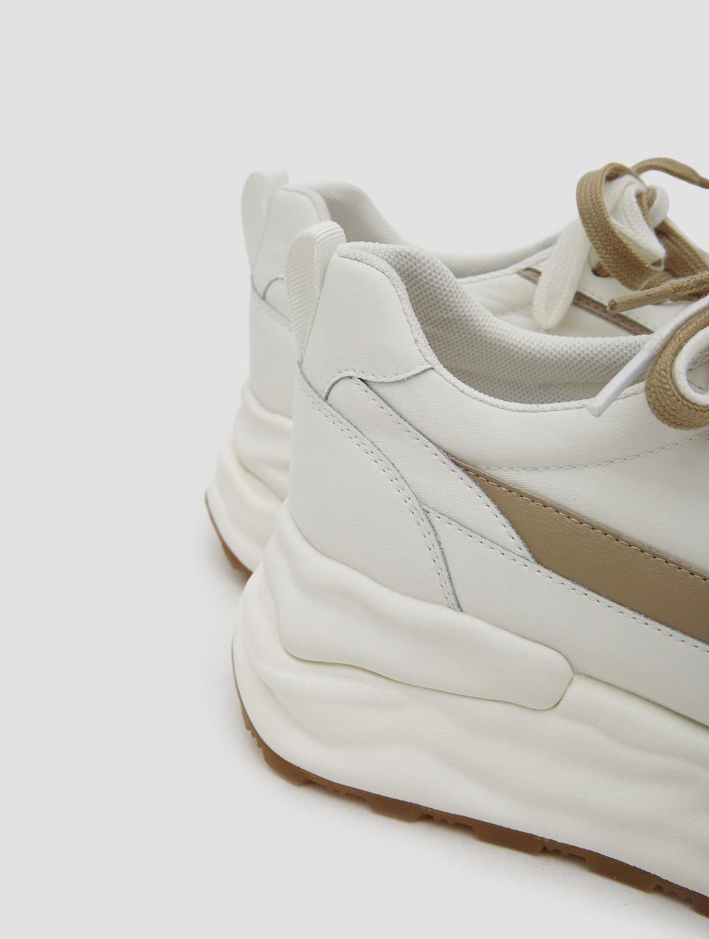 white chunky platform sneakers